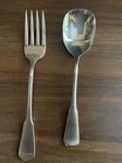Oneida Sss Stainless Boston Colonial Satin Sugar Shell Serving Spoon & Fork. Fixed Price $11.61.