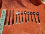 Assorted Lot Of 11 Lenox Arrowridge Flatware 18/10 Knives Forks Sporks Spoons. Fixed Price $29.99.