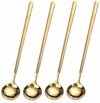 4 Pcs 6.7 Inches Coffee/ Spoons Long Handle, Gold, Ice Tea, Espresso Stainle. Fixed Price $9.99.