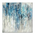 Utop-art Blue Abstract Wall Canvas Painting: Navy And Gray Artwork Silver.... Fixed Price $32.85.