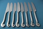 Pier One PII8 Dinner Knives Solid (set Of 8) Satin Stainless India 9 1/8". Fixed Price $50.99.