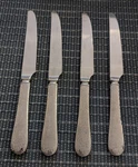 Cambridge CBS96 Stainless Flatware 4 Dinner Knives Hammered Handle Round Tip. Fixed Price $20.00.
