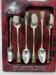 Royal Albert Country Roses Rare 6 Ice Teaspoons , Gold Accent Flatware Vtge. Fixed Price $90.91.
