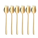Sporks Stainless Steel Gold 6-PACK Dessert Salad Flatware Set 7.5 Inch Spoons.... Fixed Price $23.48.