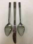Oxford Hall Stainless Oxh 69 Fleur De Lis Lot Of 3 - 2 Tablespoons 1 Knife. Fixed Price $9.95.