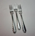 Oneida Madrid Stainless Steel Flatware 3 Dinner Forks 8-1/8". Fixed Price $18.50.