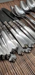 49 Pc Vintage Orleans Silver ORL31 Stainless Flatware Korea. Fixed Price $249.99.