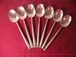Set Of 7 Soup Spoons Hampton Silversmiths Ritz Frosted 1/2". Fixed Price $24.44.