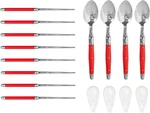 French Home Red Chopsticks, Laguiole Spoons And Ceramic Rests, Set Of 4 Pairs. Fixed Price $48.00.