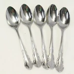 Reed & Barton Dickenson Teaspoons 6 1/8" 18/8 Stainless Lot Of 5. Fixed Price $46.99.