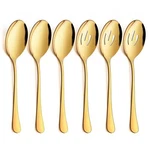 6PIECE Gold Serving Spoons Slotted Stainless Steel U. Fixed Price $26.88.