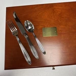 65PC Reed & Barton Fluted Scroll Silverwear Set Tarnish Resistant. Fixed Price $500.00.