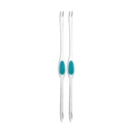 Trudeau Seafood Picks - Set Of 2 Stainless Steel Shellfish Tools With Blue Grip. Fixed Price $9.89.