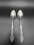 Set Of 2 Orleans Silver Stainless Steel Rose Flatware Teaspoons 6-1/8". Fixed Price $12.77.