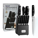 14PCS Kitchen Knife Block Set W/wooden Chef Steak Cutlery Hecef. Fixed Price $39.99.