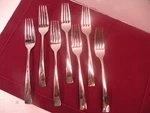 Set Of 7 Dinner Forks Retroneu Big Sur 18/10 Stainless Steel 1/8". Fixed Price $32.09.