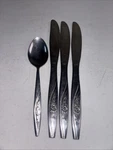 Imperial International Stainless IMI90 Teaspoon & 3 D Knives Glossy Rose 4PC. Fixed Price $10.80.
