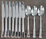 10 Pc Mse Martha Stewart MFS12 Glossy Stainless Flatware Soup Spoons & Knives. Fixed Price $8.00.