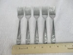 Hull Stainless Steel Dinner Forks Set Of 5 Flatware Rose Floral Pattern Vintage. Fixed Price $39.91.