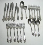 22 Pieces Oneida Community Cherbourg Stainless Silverware Flatware W/serving. Fixed Price $89.95.