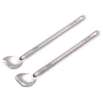 Lot Of Titanium Long Handle Spoon & Spork (2 In 1 Fork) Outdoor Ult.... Fixed Price $26.82.