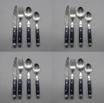 Cambridge Jubilee Blue Stainless & Plastic Service For Four - 16PC Set N/o. Fixed Price $31.97.