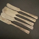 Vtg 1933 Wallace Brothers Silver Plate Flatware Master Butter Knives Set Of 5. Fixed Price $38.00.
