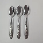 Set Of 3 Oneida Frost Bohemian Place Oval Soup Spoon 7 1/8 Stainless Flatware. Fixed Price $18.95.