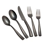 Flatware Set Silverware 20 Pieces Mirror Finished Black Stainless Steel C.... Fixed Price $78.61.