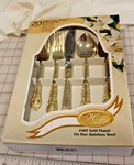 Hampton Forge Ltd Silversmiths 24KT Gold Plated Flatware Set 20 Pc Service. Fixed Price $29.99.