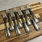 Williams Sonoma Provencal 8" Dinner Reed & Barton, Set Of Hammered Forks. Fixed Price $175.00.
