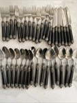 Hampton Silversmiths San Remo Black Handle Flatware Set 37 Pieces. Fixed Price $52.00.