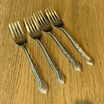4 Individual Salad Fork National Stainless Middlebury Beaded Edge Japan. Fixed Price $32.99.