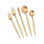 Vanys Silverware Set, Matte Gold Flatware Cutlery Service For 4, Satin Fi.... Fixed Price $54.42.