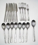 18 Pieces Farberware Cilantro Stainless Frosted Handle Flatware. Fixed Price $89.95.