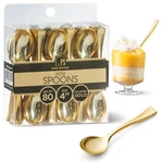Posh Setting Plastic Mini Gold Spoons, 4 Inch Dessert Disposable, .... Fixed Price $24.98.