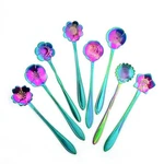 8 Pieces Rainbow Flower Coffee Teaspoon Set Leefone Stainless Steel Reusa. Fixed Price $11.01.