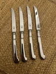 4 Pfaltzgraff Stainless Steak Knives, Pistol Grip Handle, 096-178-00, Korea. Fixed Price $11.99.