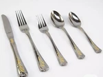 Lenox China Kirk Stieff Golden Holiday Xmas Flatware 5 Piece Place Setting For 4. Fixed Price $300.00.