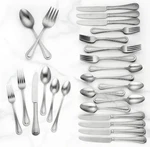 Lenox Shelby Tumbled 50 Pc. Stainless 18/10 Flatware SERVICE/8 Rustic Finish New. Fixed Price $148.90.