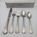 Gorham Golden Danube 5 Piece Place Set Stainless 18/8 Flatware Japan Nos Rare. Fixed Price $124.99.
