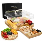 Premium Charcuterie Board With Lid Bamboo Cheese Set Utensils, Draw. Fixed Price $56.79.
