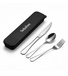 4-PIECES Travel Set With Case Portable Silverware Utensil (6.7INCH, Silver). Fixed Price $15.99.