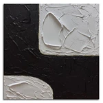 Zoinart Hand Painted Black White Canvas Wall 24X24 Inches Abstract Wa.... Fixed Price $109.69.