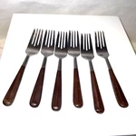 Salad Forks Ekco Eterna EKS28 Stainless Brown Handle Composite Flatware 6.25. Fixed Price $29.99.