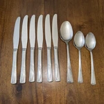 International Silver INS152 Stainless Flatware Swirl Line Bubbles Lot Of 9 Pcs. Fixed Price $18.50.