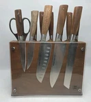 Schmidt Brother Cutlery 12 Piece Walnut Knife Set With Block German Steel Euc. Fixed Price $99.87.