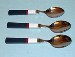 Lot 3 Nautica NAF1 18/8 Colorblock Flatware 2 Soup Spoons Teaspoon. Fixed Price $9.00.