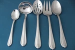 Gorham Melon Bud Glossy Serving (5PC Set) Tablespoon Pierced 18/8 Light Use. Fixed Price $224.99.
