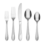 Cambridge 326J2H9BH26DS Swirl Sand 89-PIECE Flatware Set Silver. Fixed Price $143.07.